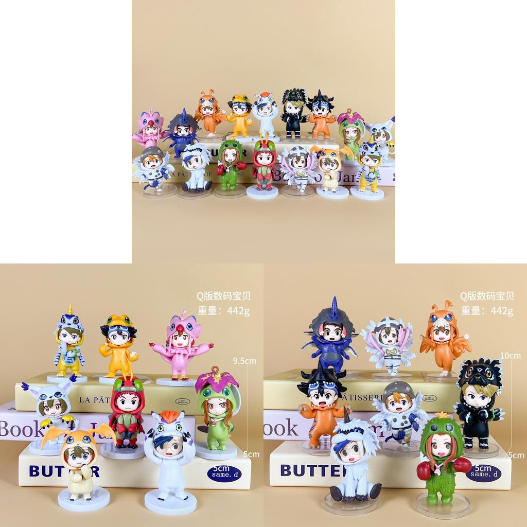 Digimon Adventure Q Action Figures With Transparent Or White Bases For Display
