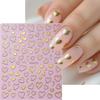 3Pcs Bronzing Love Heart Nail Stickers Red Gold Silver Line Love Nail Decals Diy Adhesive Slider Valentine'S Manicure Decoration