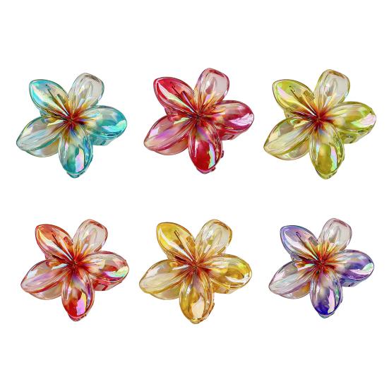 Women Hair Claw Candy Color Flower Shape Hair Clip Elegant Anti-slip Hair Fixing Back Head Hairpin Hair Accessories