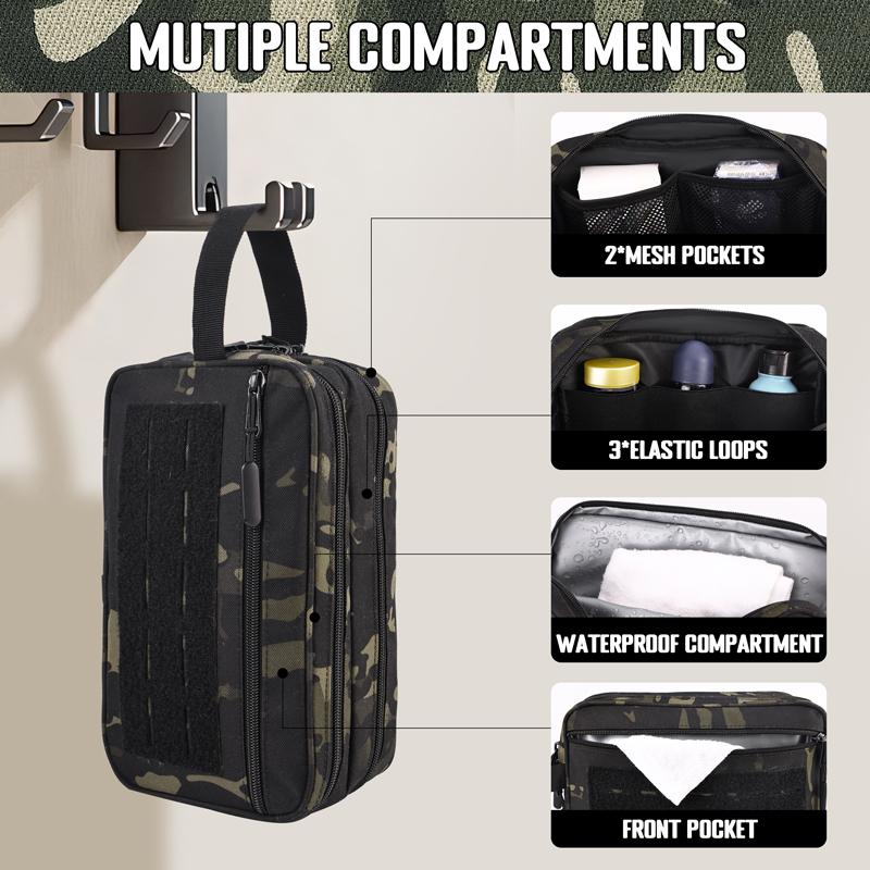 European Style Business Travel Hygiene Bag, Military Equipment Bag, Men's Essential Toiletries. Multi Layer Design, Breathable