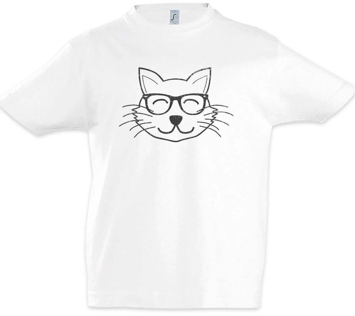 Nerd Kitty Kids Boys kids boys T-Shirt Cat Cats Glasses Computer Scientist Gamer Gaming 100