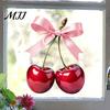 Removable Adhesive Film Cherry Bow Static Window Sticker, Waterproof PVC Decal for Glass Doors And Decorative Home Windows, Clings