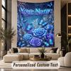 Floral (5) Theme Custom Tapestry Personalized Custom Name Text Wall Hanging Tapestry Home Decor Background Cloth