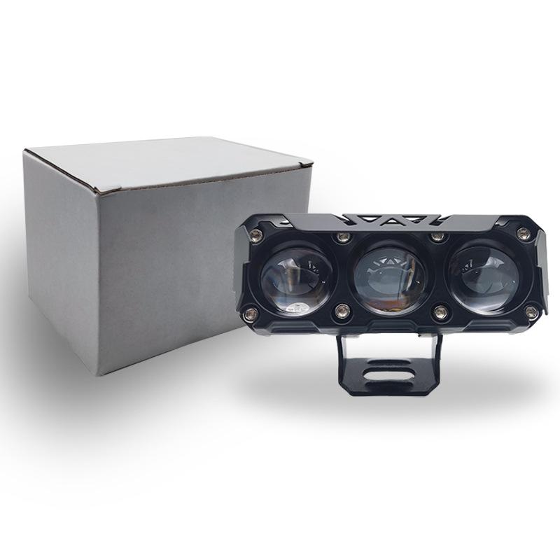 

Мотоциклетный светодиодный прожектор с тремя глазами, модифицированный свет для электромобиля, водонепроницаемый фара для мотоцикла, внешний прожектор