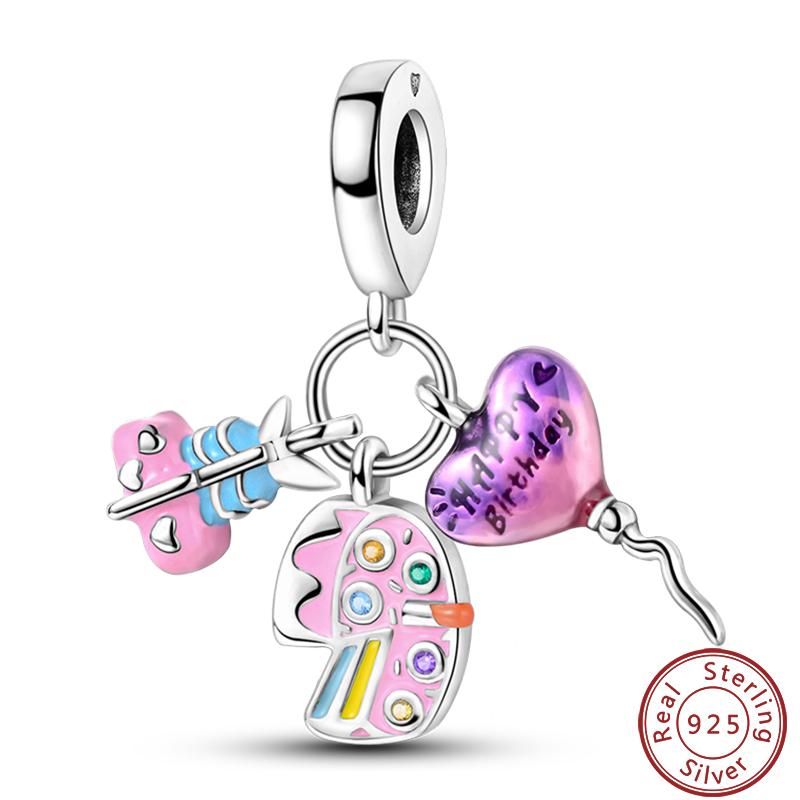 Copper Sincere Emotions Multiple Styles Heart-Shaped Romantic Charms Beads 3Mm Diy Fine Jewelry Making