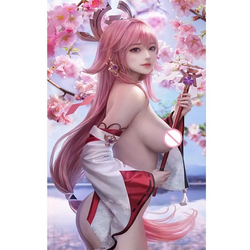 Stampa Gioco Meccanica Era Neil 2B Nudo Sexy Ragazza Arte Tela Poster Soggiorno Camera da Letto Casa Parete Immagine
