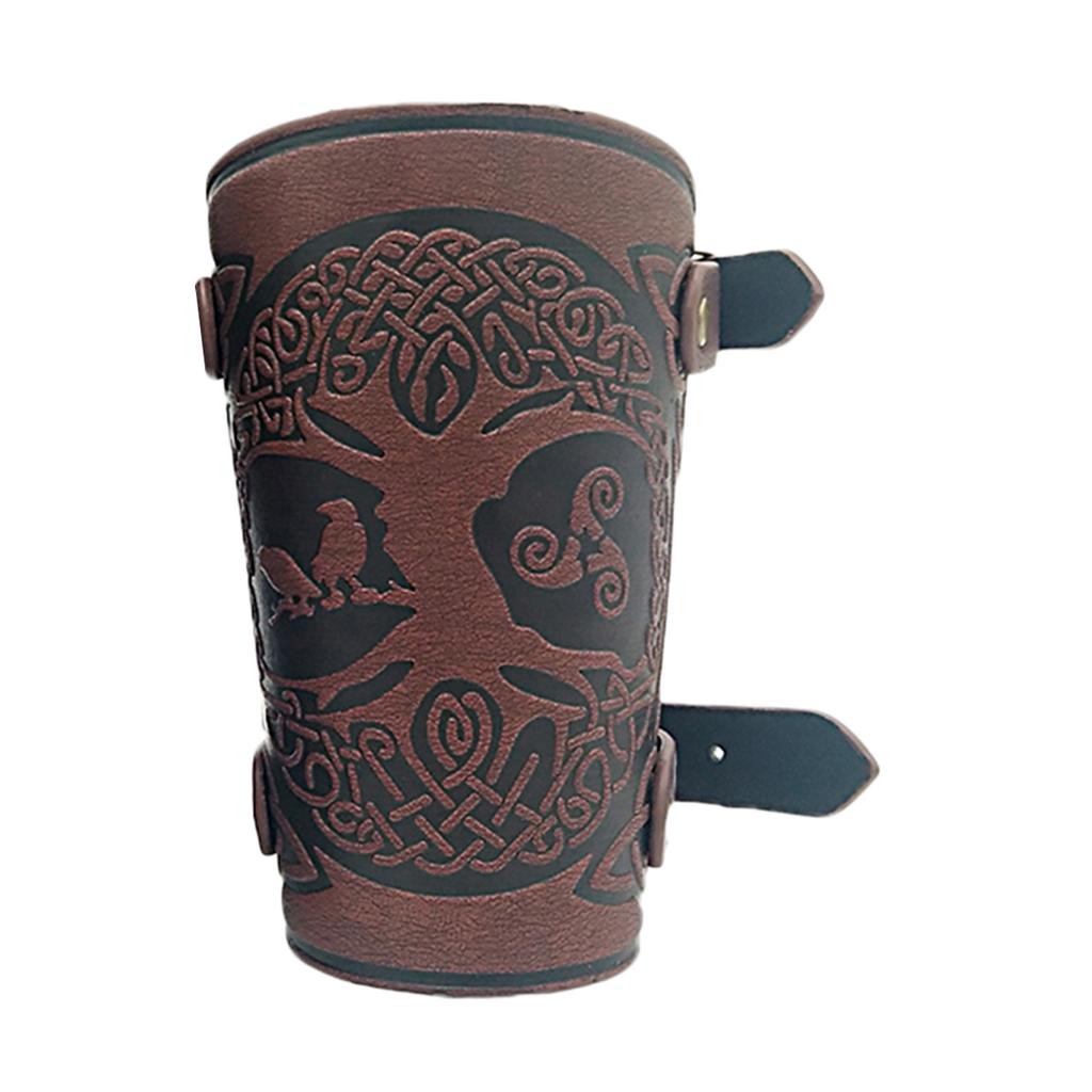 Retro Middle Ages Leather Forearm Guards Cosplay Bow Arm Protector Viking Armband Bracelet Stage Props
