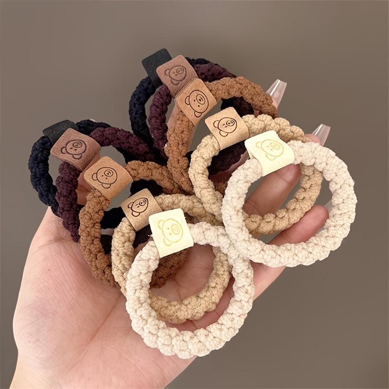 Five- Set Plush Pigtails Small Hair Ring Headwear Simple Rubber Band Female Hair Tie High Elasticity Durable Head Rope