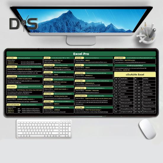 Alfombrilla de ratón grande para ordenador, 40 x 90 cm, portátil, impermeable, para oficina, PowerPoint, Excel, Word, teclas de acceso directo, alfombrilla de escritorio antideslizante, accesorios para PC