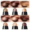 Champagner- und Braun-Lidschattenstift, schimmerndes Metallic-Finish, wasserfest und langanhaltend, vielseitig einsetzbare Creme-Augenstifte für leuchtende Highlights und Liner