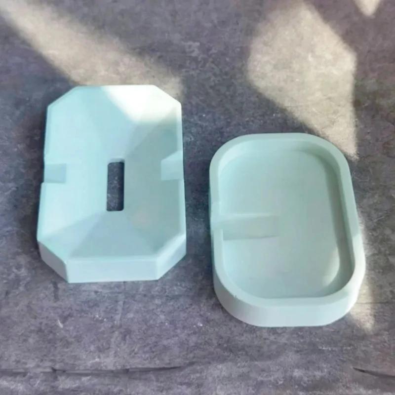 2026 Latest Models Concrete Soap Storage Tray Silicone Molds Square Soap Dish Plate Resin Epoxy Mould Cement Plaster Soap Box