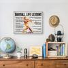 Hijie Baseball Poster Canvas Wall Art for Home Decor, Motivational Life Lessons Print Painting, Gifts for Men 12x15 Inch