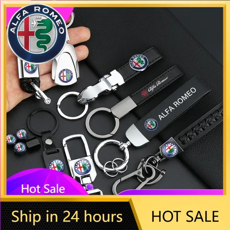 Car Stickers For Alfa Romeo Car Goods 3D Metal Car Styling Emblem Keychain Key Chain Rings For Alfa Romeo 159 147 156 Giulietta
