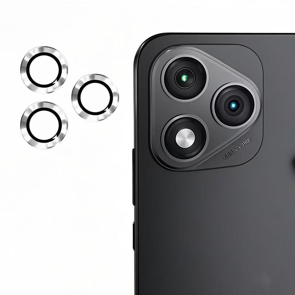 

For Honor 400 Lite 5G Camera Lens Protector WANLONFENG Metal CD Texture Tempered Glass Lens Film Silver
