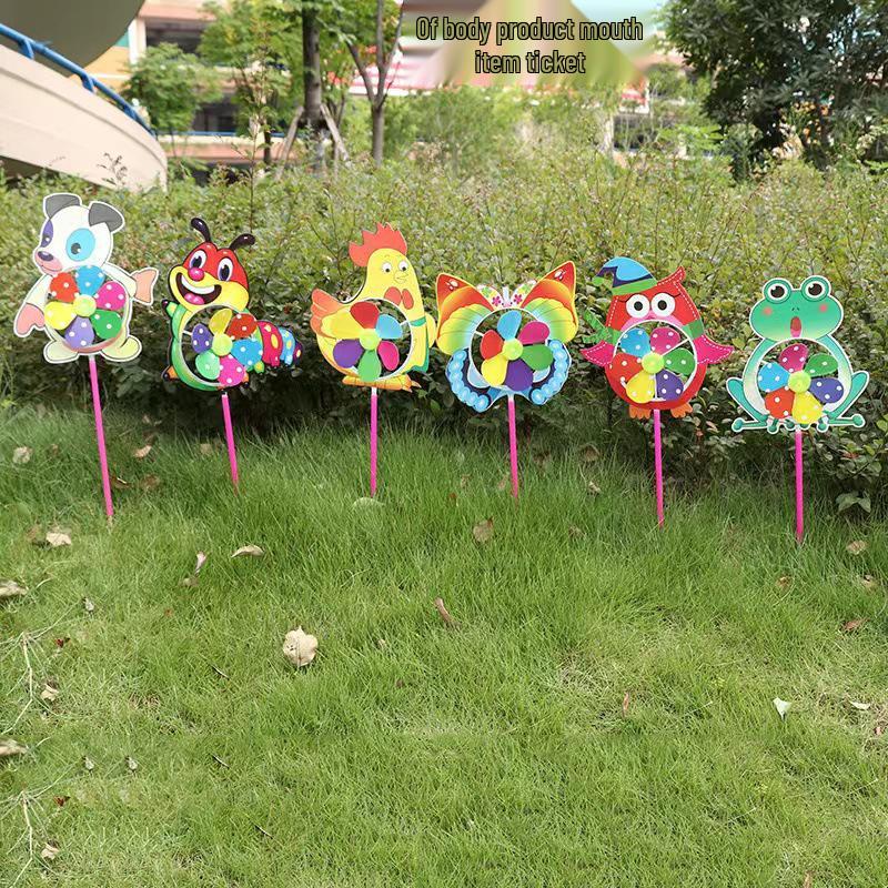 Children's Smiley Face Sunflower Pinwheel with Cartoon Design