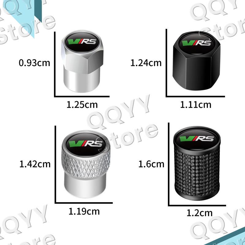 VRS Badge Car Wheel Tire Stem Air Valve Caps Dustproof Covers For Skoda Octavia Rapid Superb Fabia Yeti 4Pcs Accessories