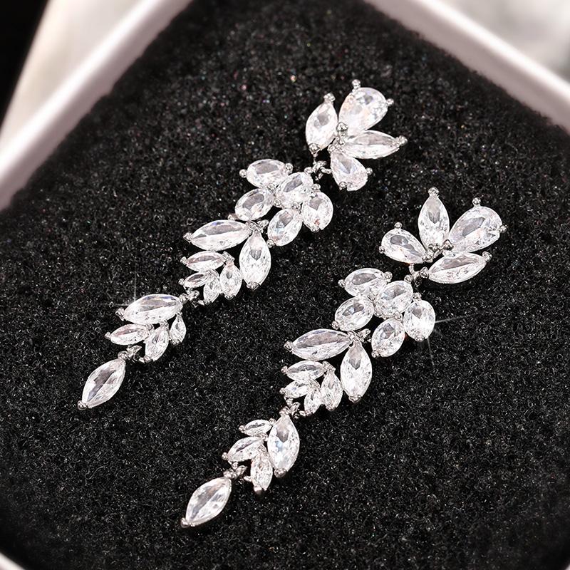 Huitan Gorgeous Women's Stud Earrings Full with Dazzling CZ Stone Sparkling Ear Piercing Earrings Party Jewelry