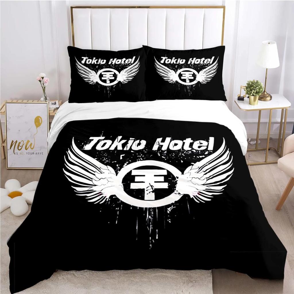 Påslakan Tokio Hotel Band Kuddfodral Sängkläder Pojke Flicka Sovrumsdekoration Barnpresent Enkel Dubbel Stor Storlek