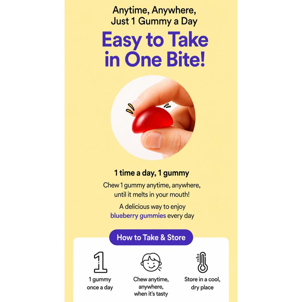 Ofmom Eye Health Lutein Haru Gummy, a Delicious Blueberry-flavored 30 Day Supply