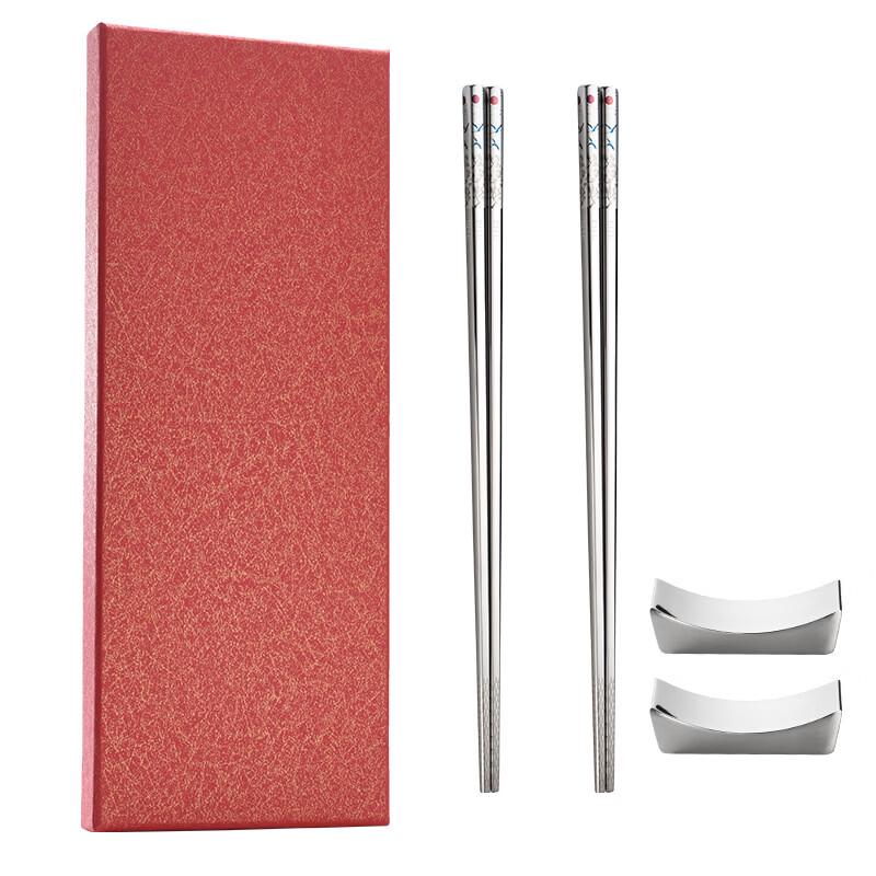 Abay Longevity Theme 316 Stainless Steel Chopsticks Set