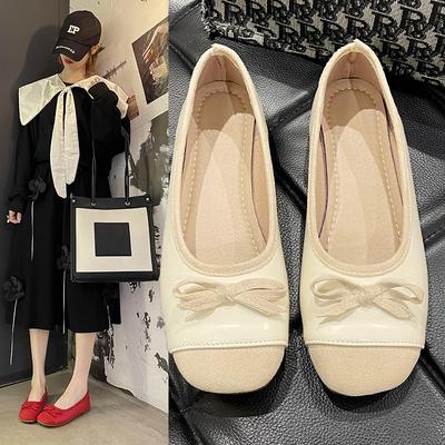 Girly Bow Mary Jane Shoes Women's Autumn Fashion Ballet Shoes Wear Light-mouth Single Shoes