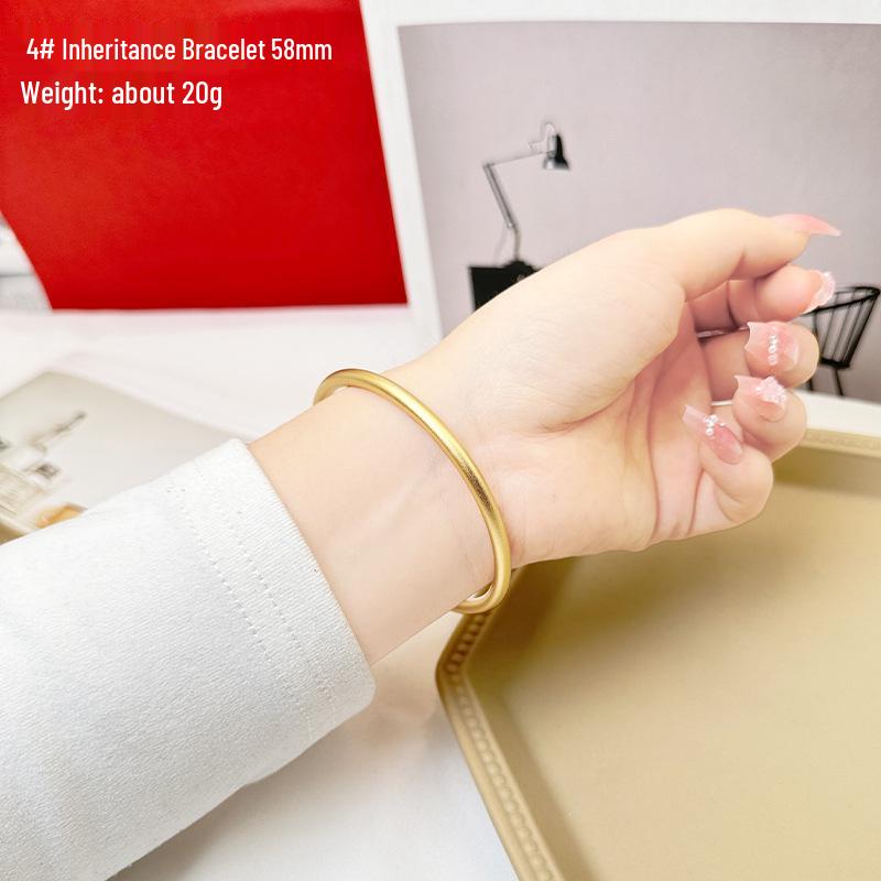 Women's Gold Sand Bracelet: Long-Lasting Copper Alloy, Ancient Heritage, Four-Leaf Clover for Two-Life Happiness.