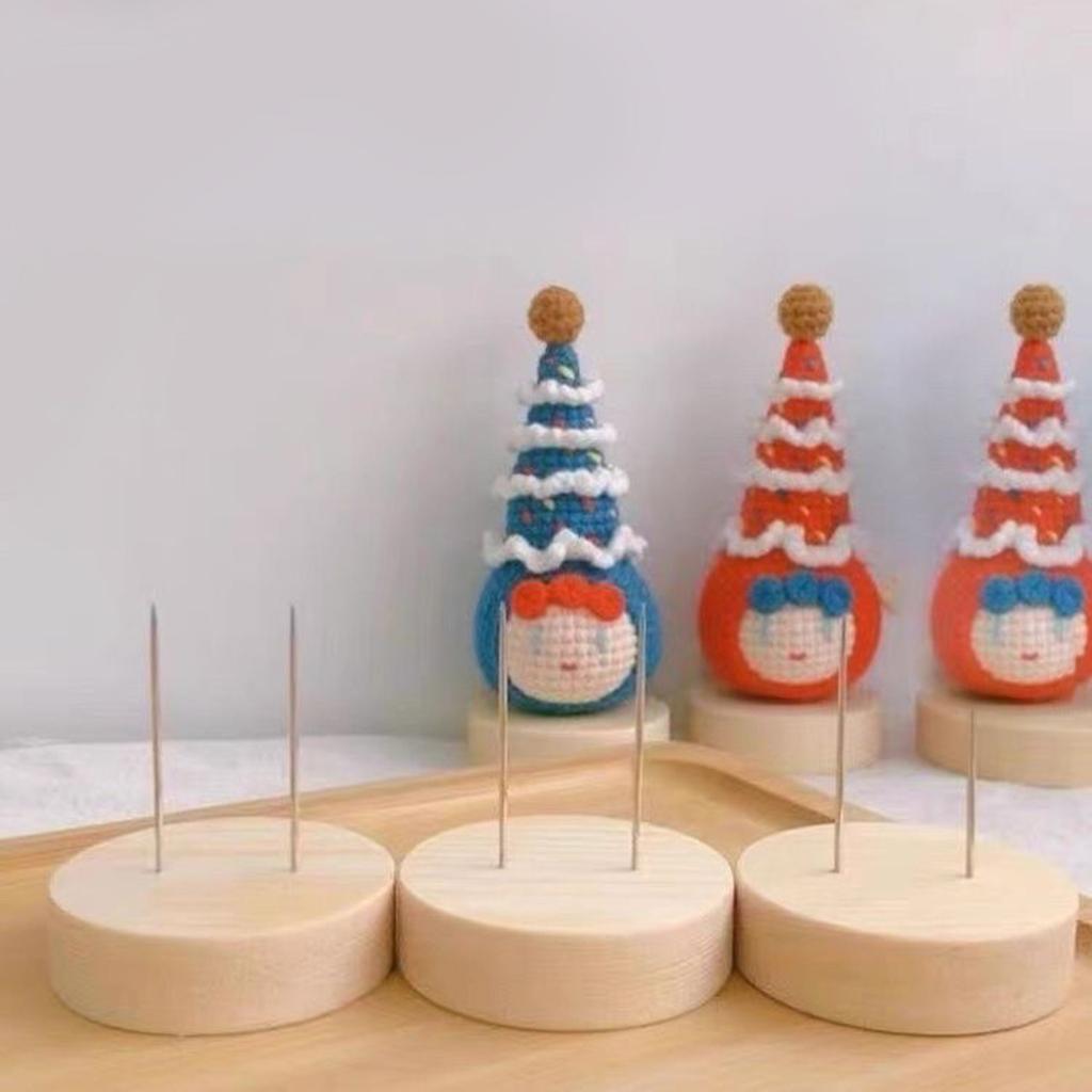 MultiPack Wooden Base Crochet Doll Holder Crochet Doll Stand 12Piece Set For Displaying Knitted Toy Felting Animals