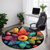 1pc Floral Mandala Office Round Area Rug, Under Office Chairs Bedroom Living Room Home Decor, Room Deco