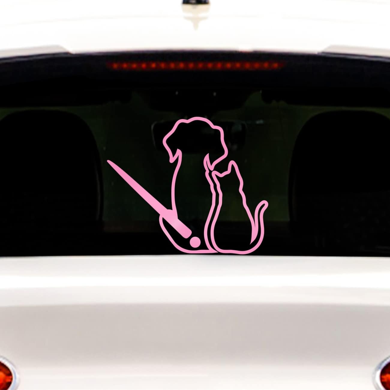 

Dog and Cat Rear Wiper Sticker for Car Cartoon Animal Funny Dog Moving Tail Waving Wiper Sticker Rear Window Decal Waterproof Windshield Wiper Decals рожевий