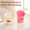 Coș de gunoi de birou Coșuleț drăguț pentru deșeuri cu Mini perie de curățat Buze amuzante de cârnat Mic coș de gunoi pentru birou Masă de toaletă