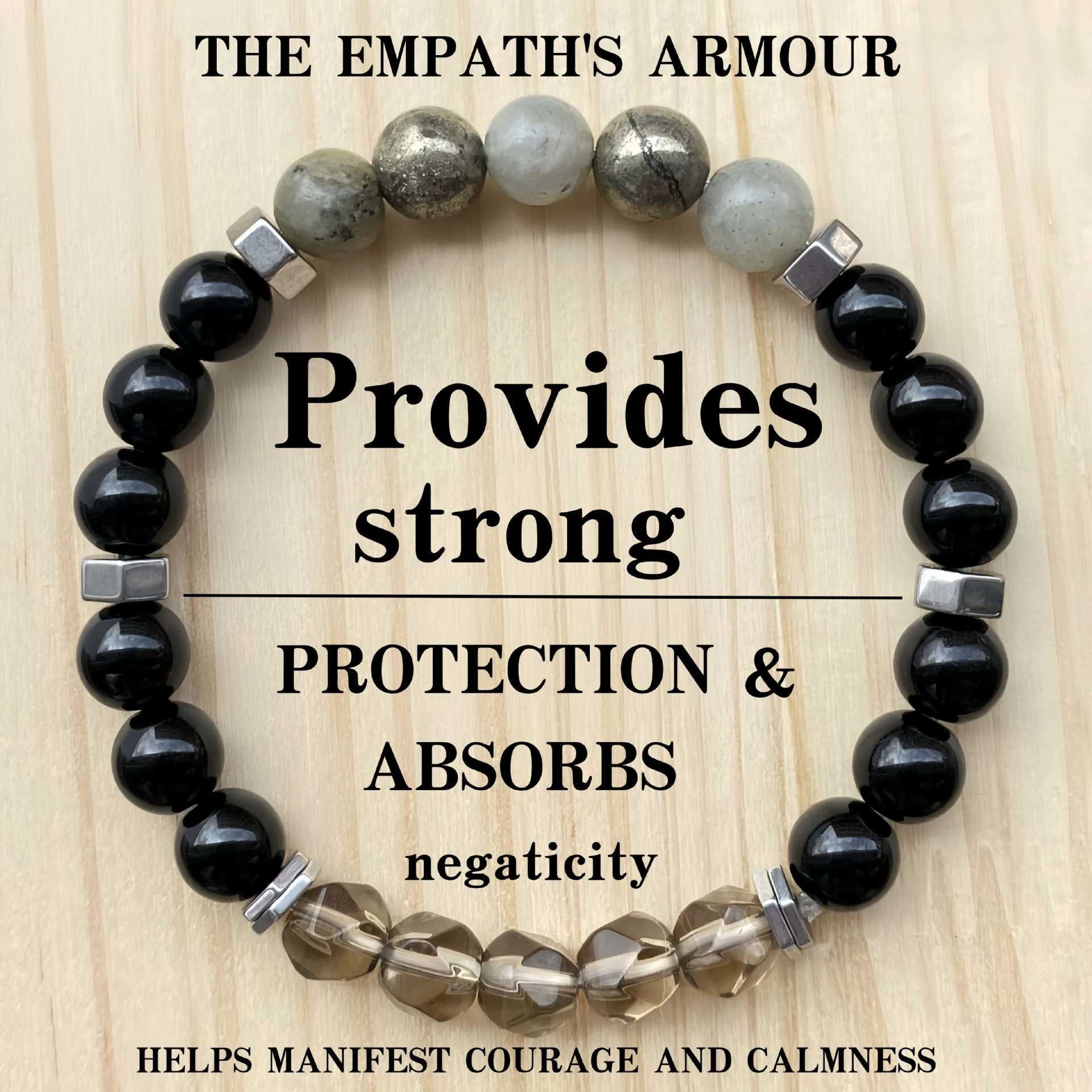 

Fashion Bracelet Natural Stone Bead Bracelet For Men One Size чорний