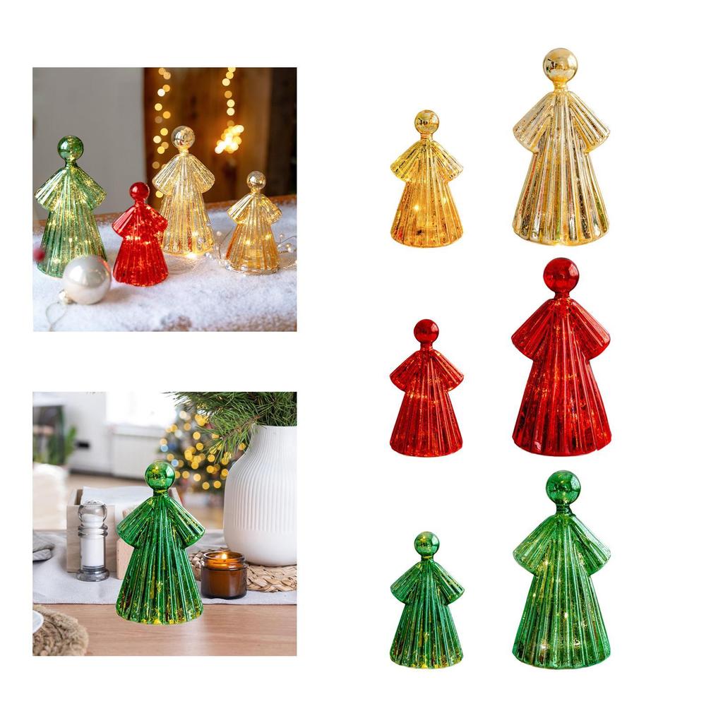 Szklana Dekoracja Anioła Kreatywna Dekoracyjna Świąteczna Podświetlana Figurka Anioła