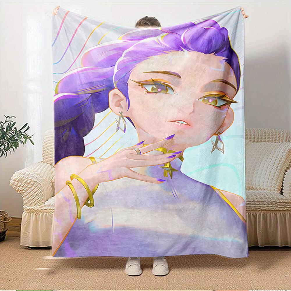Gruppo di Ragazze Anime K-POP  Coperta Morbida Calda delle Quattro Stagioni  Copriletto Spesso a Maglia in Poliestere per Tutte le Stagioni per Letto, Campeggio, Viaggio  Regalo Perfetto