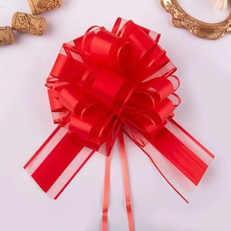 

10/20 шт. Одноколірна кругла квітка, витягнута вручну, Квіткова куля для автомобілів, Подарунки на день народження, Різдво, Подарунки, Прикраси, Весільний декор 10pcs червоний