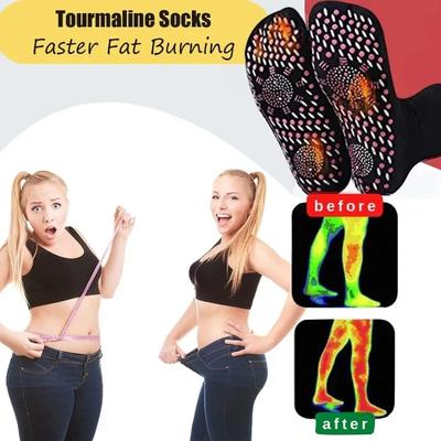 Winter Self-Heating Socks Tourmaline Massage Warm Cotton Socks Anti-Slip Floor Socks Absorbent Mid-Calf Design Christmas Gift