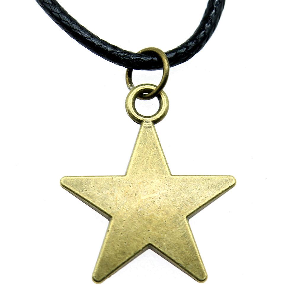 Star Pendant Necklace Vintage Minimalist Moon Sun Charms Cosmic Jewelry With 45cm Leather Chain