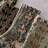 5 Pairs Women's Mid-Calf Socks - Soft Knit Floral Embroidery, Green Vintage Print, Warm & Comfortable, Perfect for Autumn & Winter, Cute Socks