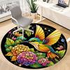 1pc Hummingbird Flowers Office Round Area Rug, Indoor Mat Suitable ForOffice, Under Office Chairs Bedroom Living Room Home Decor, Room Decot111