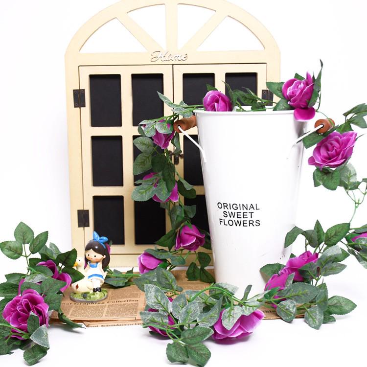 Artificial Silk Rose Vine for Ceiling or Pipe Decoration