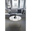 Planet Coffee Table Black Leg, White Glass