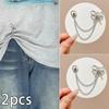 2 Stück Multifunktionale Magnetische Kleiderklammer Mit Kette Metall-Jeansknöpfe Clip Kleidung Schal Hosenbeine Bündchen Befestigung Magnetstifte