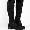 Women's Over-the-Knee Lace-Up Flat Boots, Plus Size Fall Winter Leather Boots, Ready-to-Ship Shoes