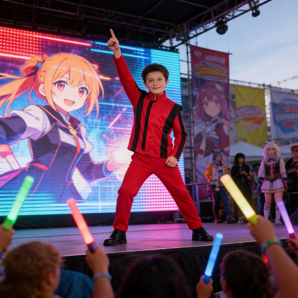 Completo Rosso Cosplay di Michael Jackson per Role Play ed Eventi Anime