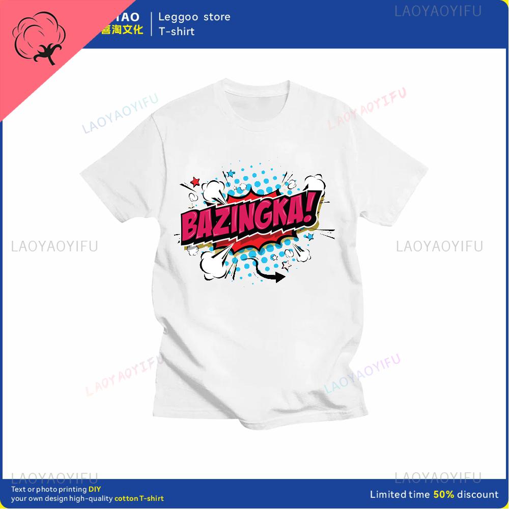 Big Bang Theory Bazinga Tshirt Mens Cotton Shortsleeved Sheldon Cooper Casual Everyday Streetwear
