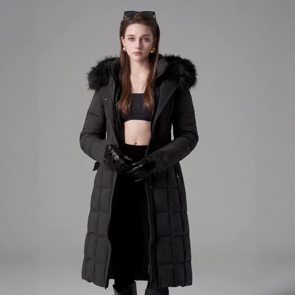 2026 New Super Good-looking Waist Cinching Thick Warm Parker Cotton Jacket Down Cotton Jacket Medium Long Jacket