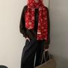 Homemade Niche Atmosphere Containing Wool Snowflake Knitted Scarf Autumn and Winter Christmas Couple Warm Scarf