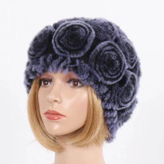 Нові Жіночі Зимові Хутряні Шапки Шарфи Набори Натуральні Теплі Справжні Шапки з Хутра Кролика Рекс Шарфи Леді В'язані Шапки з Натурального Хутра Шарф