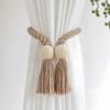 Elastic Band Curtain Tieback Solid Wood Window Curtain Buckles Curtain Rope Holders  Living Room
