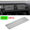 10Pcs Colorful Car Air Conditioner Vent Outlet Trim Decor Strips U Shape Moulding PVC  Colorful Shiny Car Trim Strips Decoration