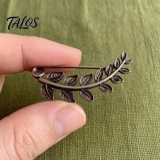 Plum Blossom Clothing Accessory Large Vintage Metal Brooch Pin, Bamboo Feather Flower Branch Safety Hat Pin Decorative for Coats Scarves Cardigans
